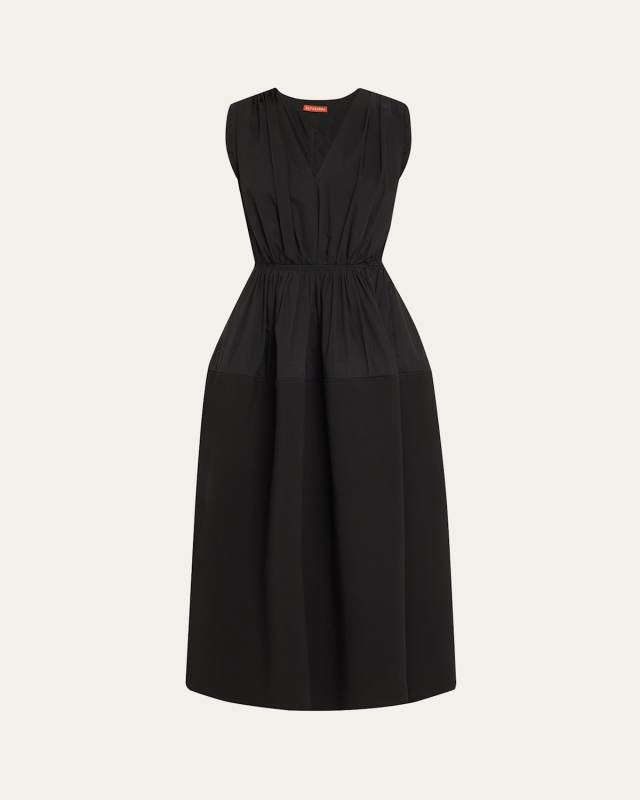 Mika Gathered Sleeveless Midi Dress